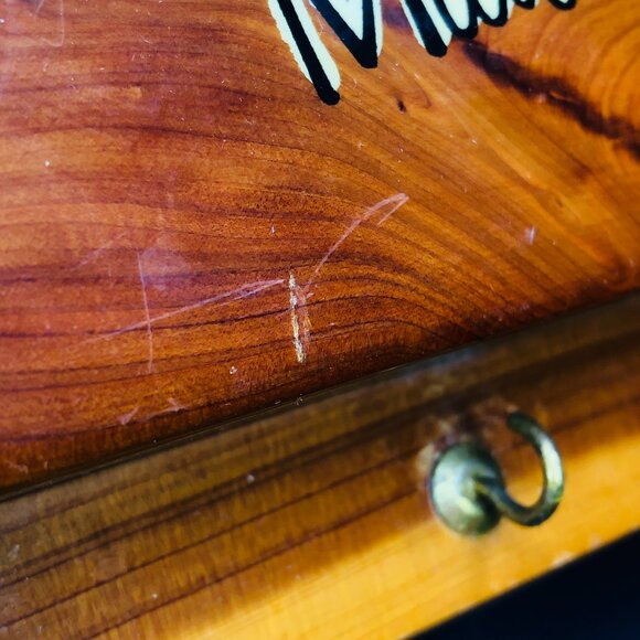 Vintage Wooden Mail & Key Hooks Wall Pocket: Mid-Century Lake George Souvenir - Picture 12 of 12